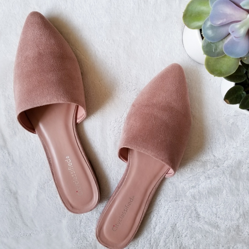 🆕 Luca + Grae Dark Blush Suede Akira Flats Mules